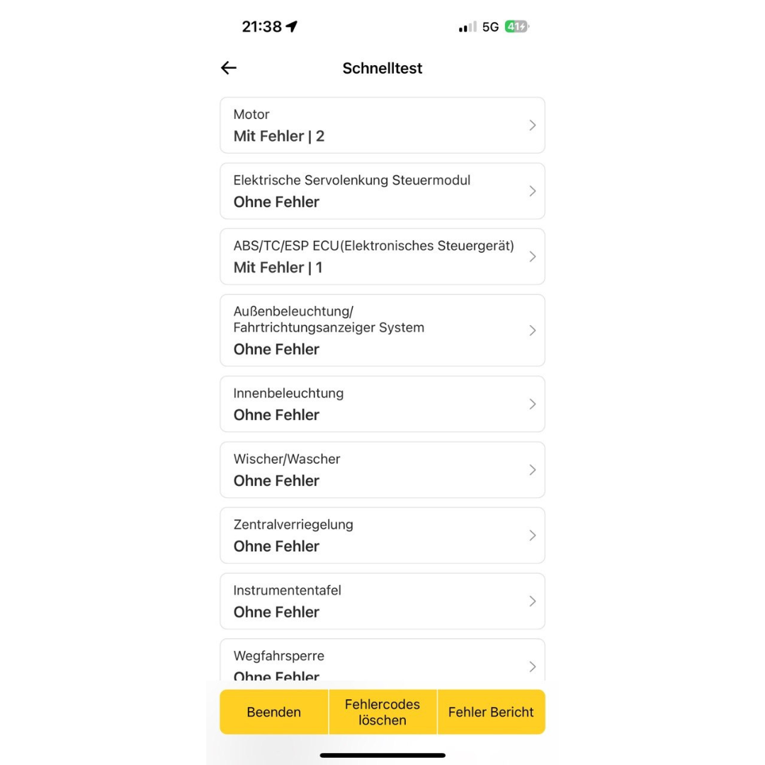 OBD2 Diagnosegerät Bluetooth – Vollsystem Diagnose & Fehlercode Löschen für alle Automarken